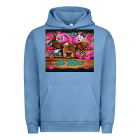 Pigment Pebble Blue be mine valentine's day cow Urban Hoodie - Jasminsmagicworld