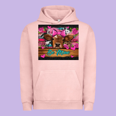 Be Mine Valentine's Day Cow Urban Hoodie Designed By Jasminsmagicworld