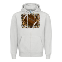 Dove Grey leopard american football backround Zipper Hoodie - RanaPortraitStore