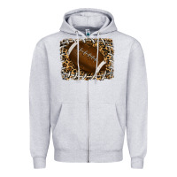 Heather Grey leopard american football backround Zipper Hoodie - RanaPortraitStore