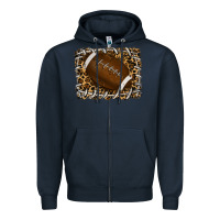 Navy leopard american football backround Zipper Hoodie - RanaPortraitStore