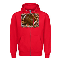 Red leopard american football backround Zipper Hoodie - RanaPortraitStore
