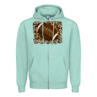 Seafoam leopard american football backround Zipper Hoodie - RanaPortraitStore