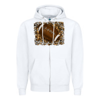 White leopard american football backround Zipper Hoodie - RanaPortraitStore
