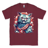 Burgundy cat7 Classic Tee - Unal Design