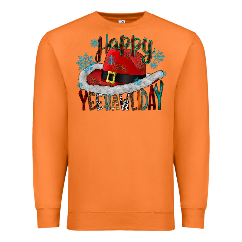 Happy Yeehawliday Premium Sweatshirt by CowhideDigitalArt | Teevron