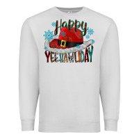 Dove Grey happy yeehawliday Premium Sweatshirt - CowhideDigitalArt