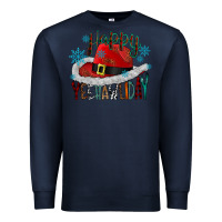 Navy happy yeehawliday Premium Sweatshirt - CowhideDigitalArt