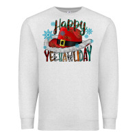 Oatmeal Heather happy yeehawliday Premium Sweatshirt - CowhideDigitalArt