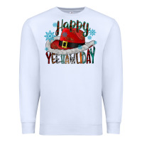 White happy yeehawliday Premium Sweatshirt - CowhideDigitalArt