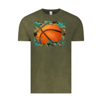Vintage Olive sports basketball background Vintage Tee - Artiststas