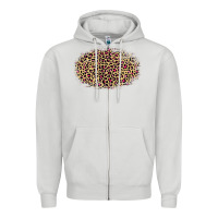 Dove Grey leopard pattern Zipper Hoodie - RanaPortraitStore