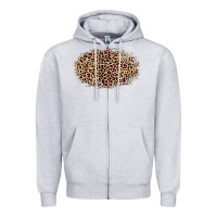 Heather Grey leopard pattern Zipper Hoodie - RanaPortraitStore