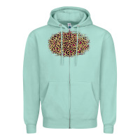Seafoam leopard pattern Zipper Hoodie - RanaPortraitStore