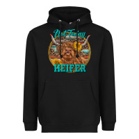 Black Highland Heifer Western Heavyweight Hoodie - RanaPortraitStore