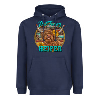Navy Highland Heifer Western Heavyweight Hoodie - RanaPortraitStore