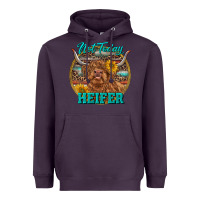 Plum Highland Heifer Western Heavyweight Hoodie - RanaPortraitStore