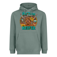 Sage Highland Heifer Western Heavyweight Hoodie - RanaPortraitStore