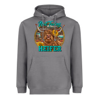 Storm Highland Heifer Western Heavyweight Hoodie - RanaPortraitStore