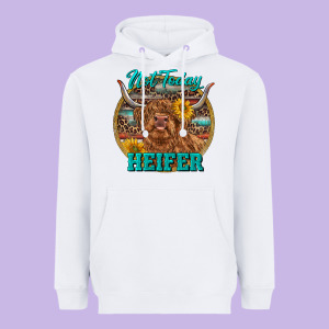 Highland Heifer Western Heavyweight Hoodie Designed By Ranaportraitstore