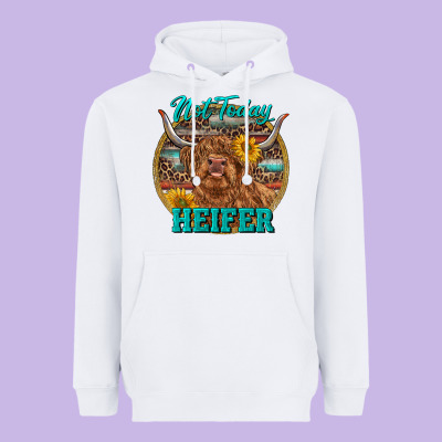 Highland Heifer Western Heavyweight Hoodie Designed By Ranaportraitstore