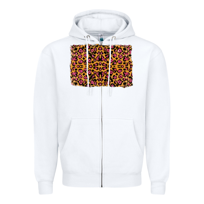 Leopard Glitter Background Zipper Hoodie by RanaPortraitStore | Teevron