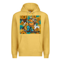 Antique Gold sunflowers and cowboy boots with cowhide and glitter tumbler Premium Hoodie - Artiststas