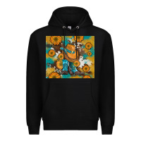 Black sunflowers and cowboy boots with cowhide and glitter tumbler Premium Hoodie - Artiststas