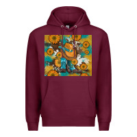 Burgundy sunflowers and cowboy boots with cowhide and glitter tumbler Premium Hoodie - Artiststas