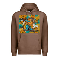Chestnut sunflowers and cowboy boots with cowhide and glitter tumbler Premium Hoodie - Artiststas