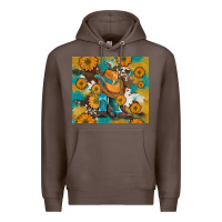 Coffee sunflowers and cowboy boots with cowhide and glitter tumbler Premium Hoodie - Artiststas