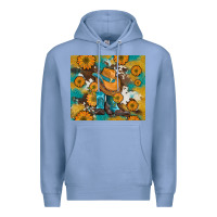 Colony Blue sunflowers and cowboy boots with cowhide and glitter tumbler Premium Hoodie - Artiststas
