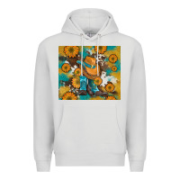 Dove Grey sunflowers and cowboy boots with cowhide and glitter tumbler Premium Hoodie - Artiststas