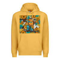 Mustard sunflowers and cowboy boots with cowhide and glitter tumbler Premium Hoodie - Artiststas
