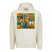 Oatmeal Heather sunflowers and cowboy boots with cowhide and glitter tumbler Premium Hoodie - Artiststas