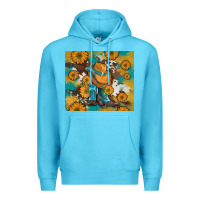 Ocean Blue sunflowers and cowboy boots with cowhide and glitter tumbler Premium Hoodie - Artiststas