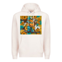 Pale Pink sunflowers and cowboy boots with cowhide and glitter tumbler Premium Hoodie - Artiststas