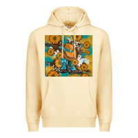 Pina Colada sunflowers and cowboy boots with cowhide and glitter tumbler Premium Hoodie - Artiststas