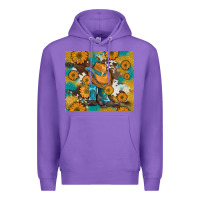 Purple sunflowers and cowboy boots with cowhide and glitter tumbler Premium Hoodie - Artiststas