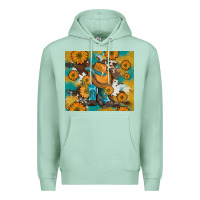Seafoam sunflowers and cowboy boots with cowhide and glitter tumbler Premium Hoodie - Artiststas