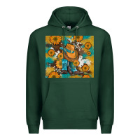 Sports Green sunflowers and cowboy boots with cowhide and glitter tumbler Premium Hoodie - Artiststas