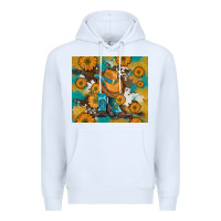 White sunflowers and cowboy boots with cowhide and glitter tumbler Premium Hoodie - Artiststas