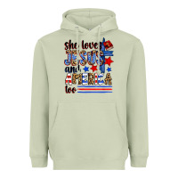 Matcha she loves jesus and america too Heavyweight Hoodie - Zillion Design Studio