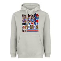 Moon Dust she loves jesus and america too Heavyweight Hoodie - Zillion Design Studio