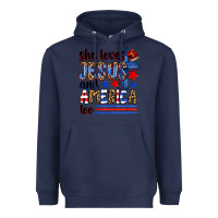Navy she loves jesus and america too Heavyweight Hoodie - Zillion Design Studio