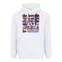 White she loves jesus and america too Heavyweight Hoodie - Zillion Design Studio