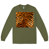 Army Green handdrawn tiger pattern Long Sleeve Tee - BarkalooDesign