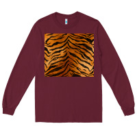 Burgundy handdrawn tiger pattern Long Sleeve Tee - BarkalooDesign