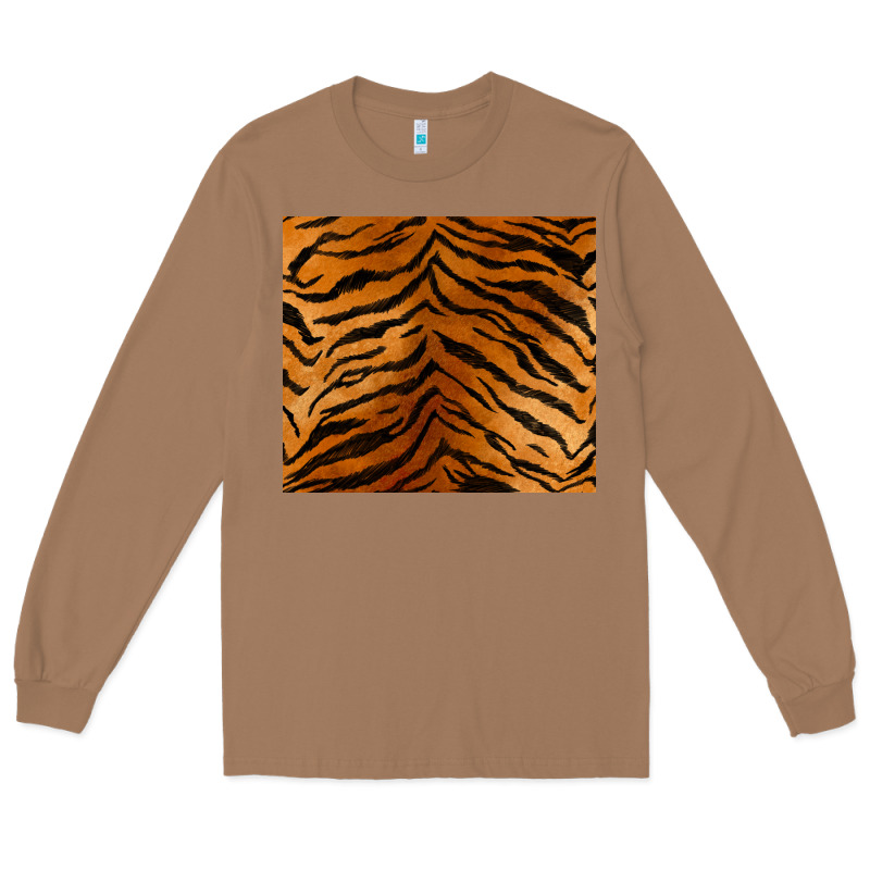 Handdrawn Tiger Pattern Long Sleeve Tee by BarkalooDesign | Teevron