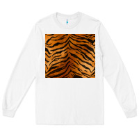 White handdrawn tiger pattern Long Sleeve Tee - BarkalooDesign